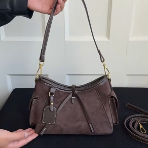 MOUSSON กระเป๋าสะพายไหล่ข้างเดียวหนังฝ้าสำหรับสุภาพสตรีสายคู่ดีไซน์ซิปเปิดปิดมัลติฟังก์ชั่ในชีวิตประจำวัน