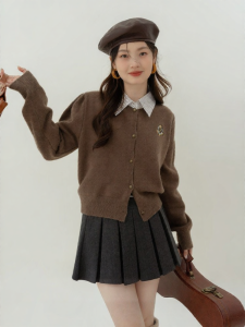 loveheynew | Áo Sweater Cổ Polo Phong Cách Trường Học