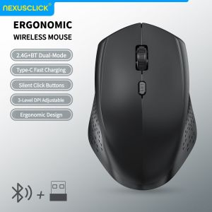 NexusClick 2026 New 2.4G/Dual-Mode BT Wireless Mouse Battery/Rechargeable Silent Gaming Office Mice For PC Laptop Windows MacOS