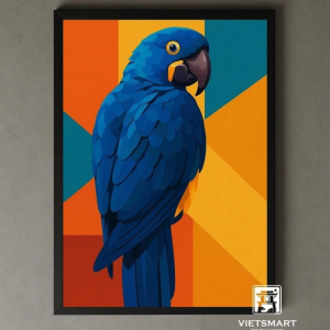 Tranh Nghệ thuật "Chú Vẹt Màu Xanh" VIETSMART ART - Acrylic 45 x 60cm