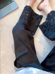 WANGGONGZHU | High Waist Draped New Chinese Style Hollow Wide Leg Pants Women Summer Thin Straight Loose Casual Trousers Princess Style