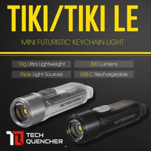 Nitecore TIKI and TIKI LE Flashlight - 300 Lumens - USB-C Rechargeable Battery - Keychain Flashlight
