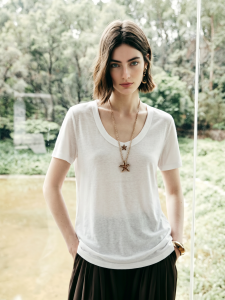 Basic House | White Light Ice Silk T-Shirt for Summer