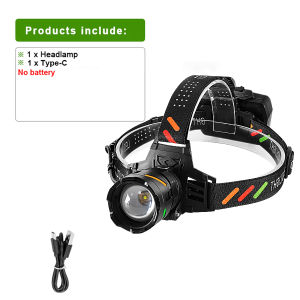 Đèn Pha LED 100000000LM Có Thể Sạc Lại Đèn Làm Việc Mạnh Mẽ Có Thể Điều Chỉnh Độ Zoom Dùng Cho Cắm Trại Ngoài Trời Câu Cá - Đèn Pin Đội Đầu Chống Nước Với 3 Chế Độ
