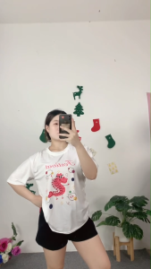 ชุดเซ็ต เสื้อยืดคอตตอน+กางเกงขาสั้น ชุดสบายๆ