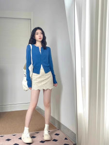 Áo Len Cardigan Dệt Kim Ngắn Ôm Vừa Vặn Cho Nữ Mùa Thu Phong Cách Hàn Quốc Cổ Tròn Không Tay Áo Khoác Ngoài Thường Ngày