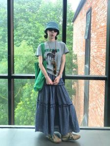 Váy Chữ a Cạp Cao Thường Ngày Cho Nữ Mùa Hè Váy Dài Chữ A Váy Midi Váy Xếp Ly Váy Kẻ Caro Váy Dài