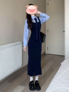 SENWA | Korean Style Elegant College Fashion Womens Overalls Dress Set