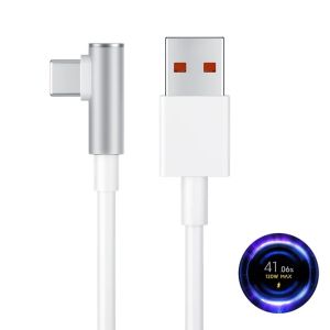 NNBILI 120W 6A USB Type C Turbo Charge Cable For Xiaomi 15 14 13 12 Pro Poco F4 GT Redmi Note 13 12 K60 90 Degree Type C Cable