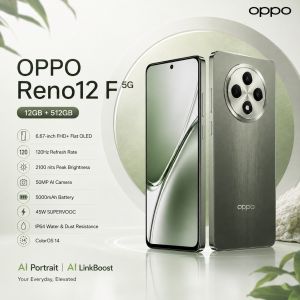 OPPO | OPPO Reno12 F 5G AI Smartphone 12GB+512GB 120Hz OLED Display 50MP AI Triple Camera Dimensity 6300 45W SUPERVOOC NFC