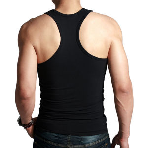 Summer Fitness Men I-Shaped Vest Pure Cotton Stretch Tight-Fitting Solid Color Sports Slim Fit K-style Bottoming Vest Tide