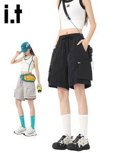 izzue | Causal Black Icy Finish Workwear Shorts