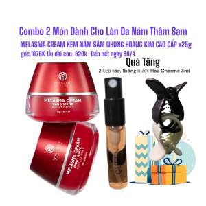 (Miss CanDy)(Sét 2 Hộp x 25g +3 Quà Tặng) Kem Nám Sâm Nhung Hoàng Kim DƯỠNG TRẮNG MỜ NÁM THÂM SẠM MELASMA CREAM NANO WHITE(Hàng Chính Hãng)