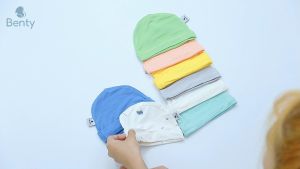 Mũ sơ sinh màu trơn basic họa tiết BENTY cho bé mũ chất vải cao cấp an toàn cho bé