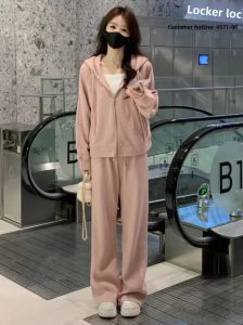 Shalldoer | Fashion Tracksuit Set Hooded Jacket and Wide-leg Pants