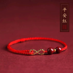 Handwoven Lucky Red String Bracelet And Ankle Chain for Good Fortune Fortune Telling Vermilion Sand Original Design Fashion Jewelry Gift