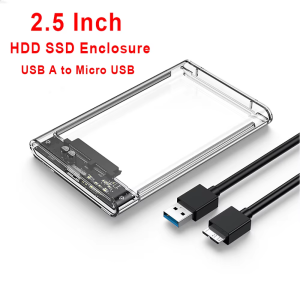 Kebidumei | KEBIDUMEI Transparent HDD Case 5Gbps HDD Enclosure 2.5 Inch SATA SSD USB 3.0 External Hard Drive Case Harddisk Boxs Tool-Free