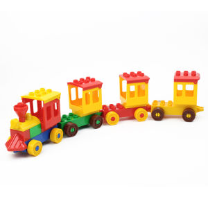 Large Particle Building Blocks Train Carriage Toy Accessories Childrens Educational Assembly Cartoon Train Trailer Parts