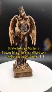 Angel Blindfolded Fortune Statue Office Ancient Greco-Roman Goddess of Luck Sculpture luck Decor