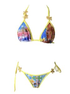 Original Design Holiday Bikini Swimwear 3662024SS Hibiscus Bikini with Chest Pad Nylon Material Triangle Style No Steel Support