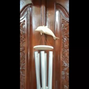 Lonceng Kerincingan gantung lumba-lumba besar wind chime bel aluminium