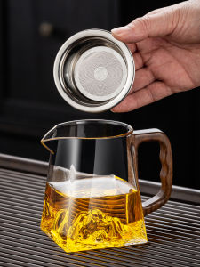 ชุดชงชาเซ็ตพร้อมแก้วน้ำชาแก้วน้ำแข็งพร้อมแยกน้ำชาและน้ำเปล่าสำหรับใช้ในบ้าน ชุดชงชาแบบยูนิฟอร์มสำหรับใช้ในบ้าน