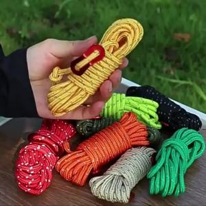 Dây Lều Chống Gió Ngoài Trời 4m Dây Cố Định Tán Dày Dây Phản Quang Có Thể Điều Chỉnh Phụ Kiện Cắm Trại Cho Lều 3-4 Người