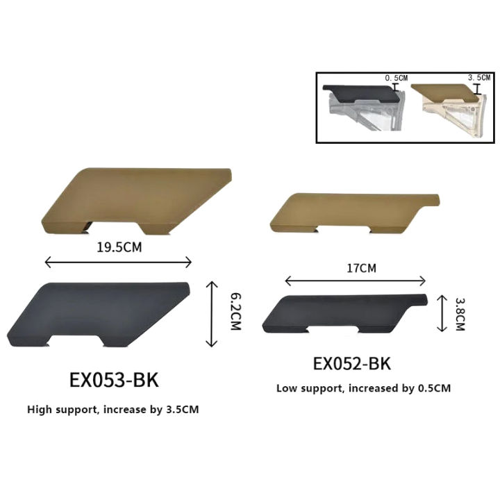 Plastic Low Height Tactical CTR Cheek Riser For Non Gunstock Stock ...