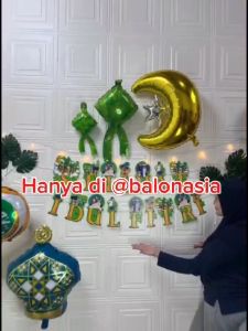 Balonasia Banner Dekorasi Lebaran / Hiasan Idul Fitri marhaban ya ramadan eid mubarak