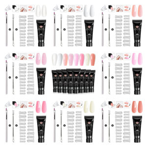 5 PC POLY Builder เล็บเจลชุด CLEAR Nude สีชมพูยาวนาน DIY เล็บเคลือบสําหรับเล็บขยายเล็บ UV/LED ที่จําเป็น