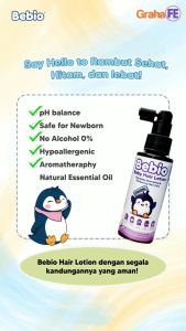 Bebio Baby Hair Lotion Losion Rambut Bayi Anak Sehat Lebat Segar Lembut 100ml