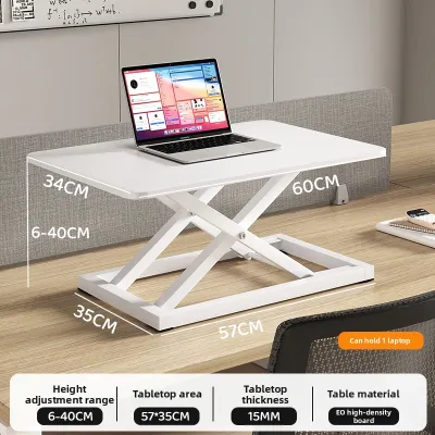 FWTDF | Standing Desk Height Adjustable Computer Table Notebook Desktop Folding Support Iron Legs Simplistic Modern Home Office Desk