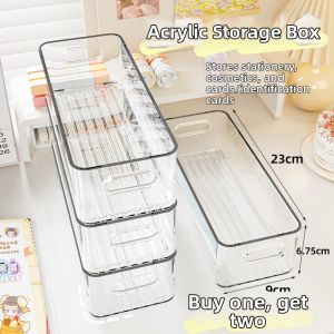MANJIELI | Clear Acrylic Desktop Organizer Storage Box