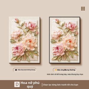 HAIMASHENGKANG | Tranh Trang Trí Hoa Pháp Phong Cách Peony Cổ Điển