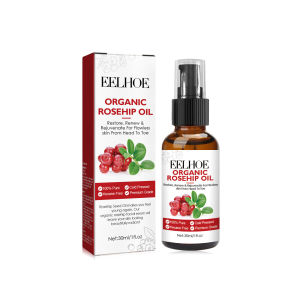 EELHOE Rosehip Facial Oil Lightweight Dry Oil with Hyaluronic Acid Vitamin E 60ml Fast Absorbing Serum for Dehydrated Skin Comedogenic Rosehip Oil Face Serum Fade Fine Lines Moisturizing Remove Wrinkles Improve Skin Elasticity Firming Facial Serum