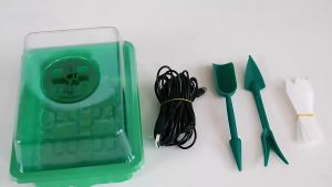 5in1 Set Seed Trays with Grow Light for Plants Propagator Trays with Heightened Lids LED Full Spectrum Sunlike White Plant Lights Germination Trays Seedling Starter Kit-USB Powered(Each tray has a light)