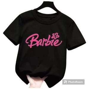 Atasan kaos fashion anak perempuan barbie pink usia 2-9 tahun