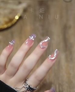 [Ready Stock+COD] Pearl Claw Chain Nail Rhinestone 3D Metal Silver AB Diamond Pearl Chain Can Be Cut DIY Charm Nail Art Decorations Accessory
