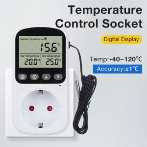 Temperature Controller Socket Digital Thermostat EU Plug With Timer Sensor Probe Outlet Heating Cooling Switch 16A Backlight
