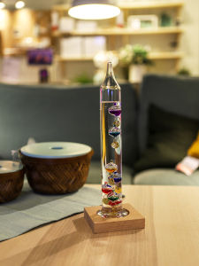 Nordic Ins Creative Geometry Suspended Decorative Thermometer Weather Forecast Birthday Gift Pure Color Multicolor Glass Handmade