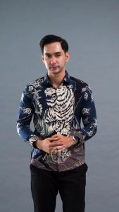 Batik Handara - Tora Biru Kemeja Pria Furing Erro