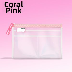 deli | Waterproof Transparent Zipper File Bag for School Supplies