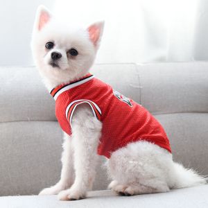 HATELI Dog Clothes Vest Schnauzer Teddy Sport Small Medium Large Dog Pet Cat Shirts Jersey Basketball Clothing Puppy T-Shirts Summer Mesh Breathable Costume