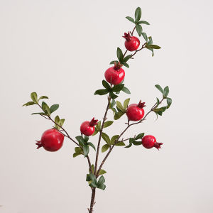 Retro Single Branch Pomegranate Fruit Fake Flower Bouquet Living Room Dining Table Decoration Ornaments Floral Art Props