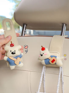 Car Seat Back Hooks Vehicle Interior Decoration Cute Cartoon Multi-Functional Practical Accessories Rotatable Hooks No Drilling Required
