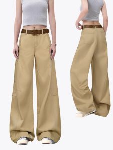 กางเกงยีนส์ทรงหลวมเอวสูงสไตล์ย้อนยุคสีกรมท่า กางเกงขายาวทรงตรงสำหรับผู้หญิงในฤดูใบไม้ร่วงและฤดูหนาว