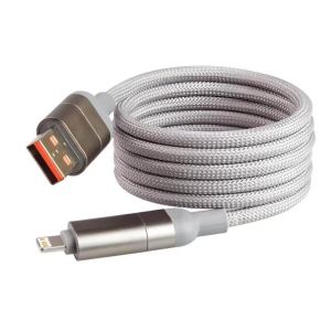 Magnetic 4 IN 1 USB Charge Cable for iPhone 15 14 13 Huawei Xiaomi 240W Fast Charge Data Line Portable Storage 2 IN 2 Charger