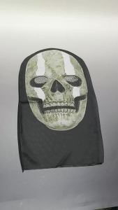Halloween Cosplay Headwear Fashion Hip Hop Hood Hat Headgear 3D Full Face Mask Elastic Mesh Ghost Face Mask for Horror Party