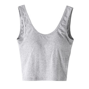 ZISU | Pure Cotton Vest Women Summer Inner Short Crop Top Strapless Sleeveless Outerwear With Chest Pad No Bra Needed Top