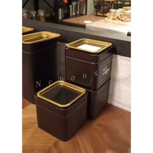 กระป๋องเก็บกาแฟ IKEA กล่อง โหลเก็บเมล็ดกาแฟ กล่องเก็บชา กล่องเก็บกาแฟ กล่องเหล็ก กระป๋อง อิเกียแท้